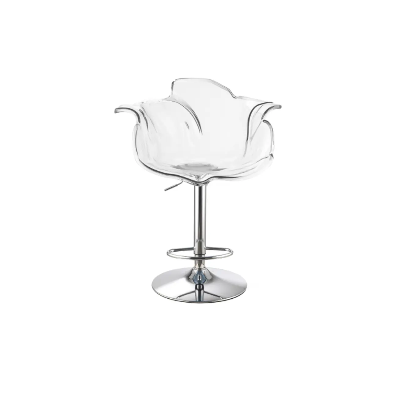 Clear Acrylic Swivel Adjustable Height Bar Stools with Backs