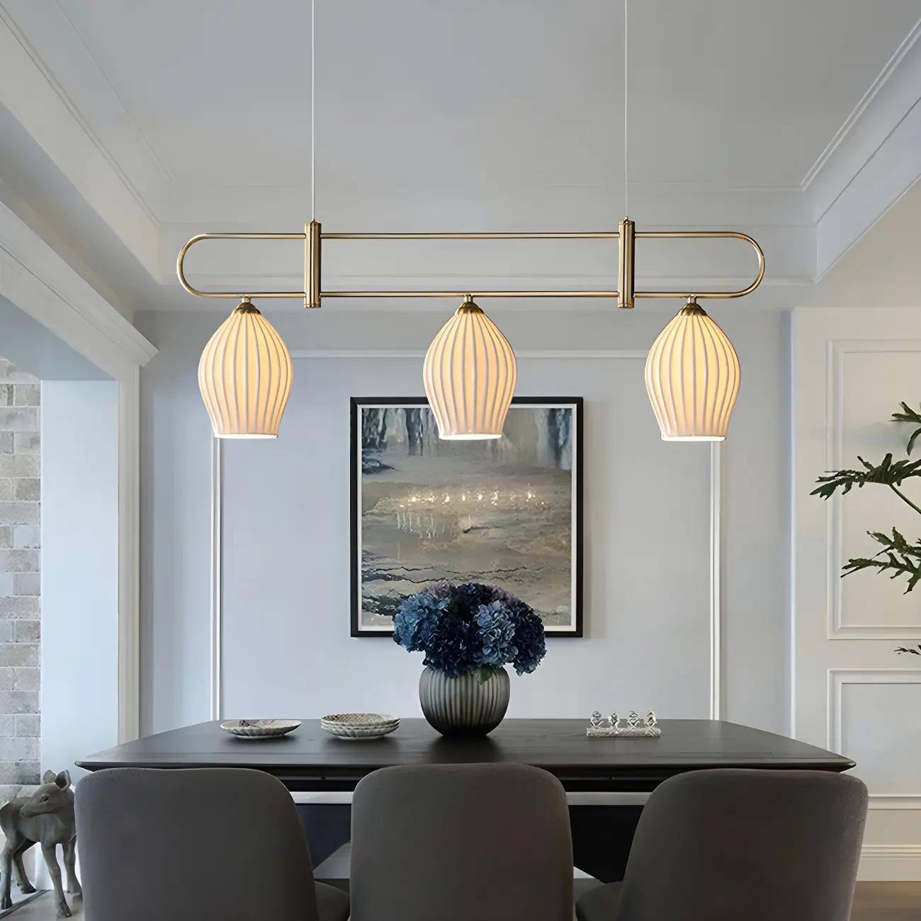 Simple Modern Ceramic Multi-Light Island Pendant Light