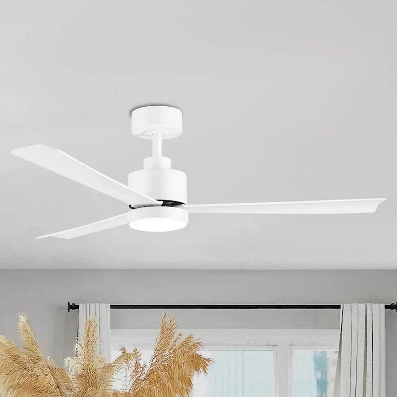 52 Inch Gold/Black/White 3-Blade LED Ceiling Fan with Light and Remote
