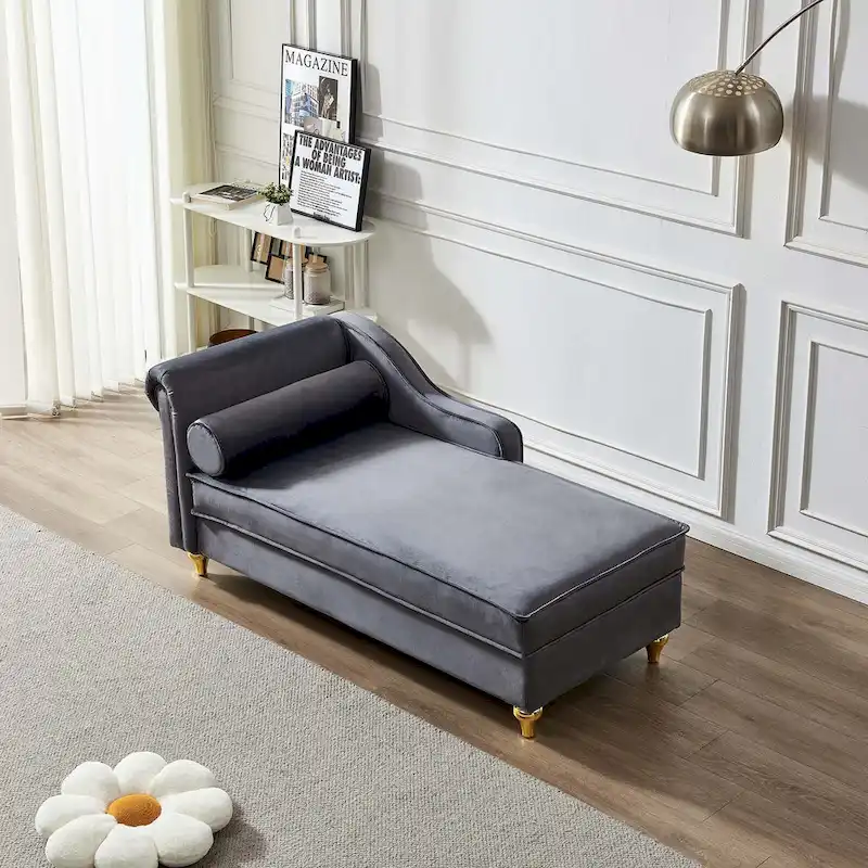 Modern Upholstery Chaise Lounge Chair with Storage