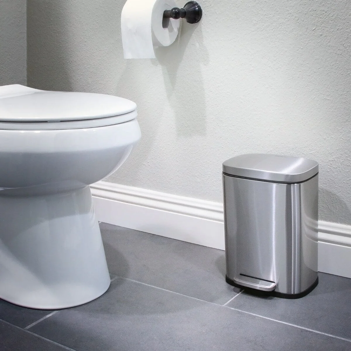 Qualiazero 13.2 GAL plus TWO 1.3 GAL Rectangular Step Can Trash Cans - Family Combo