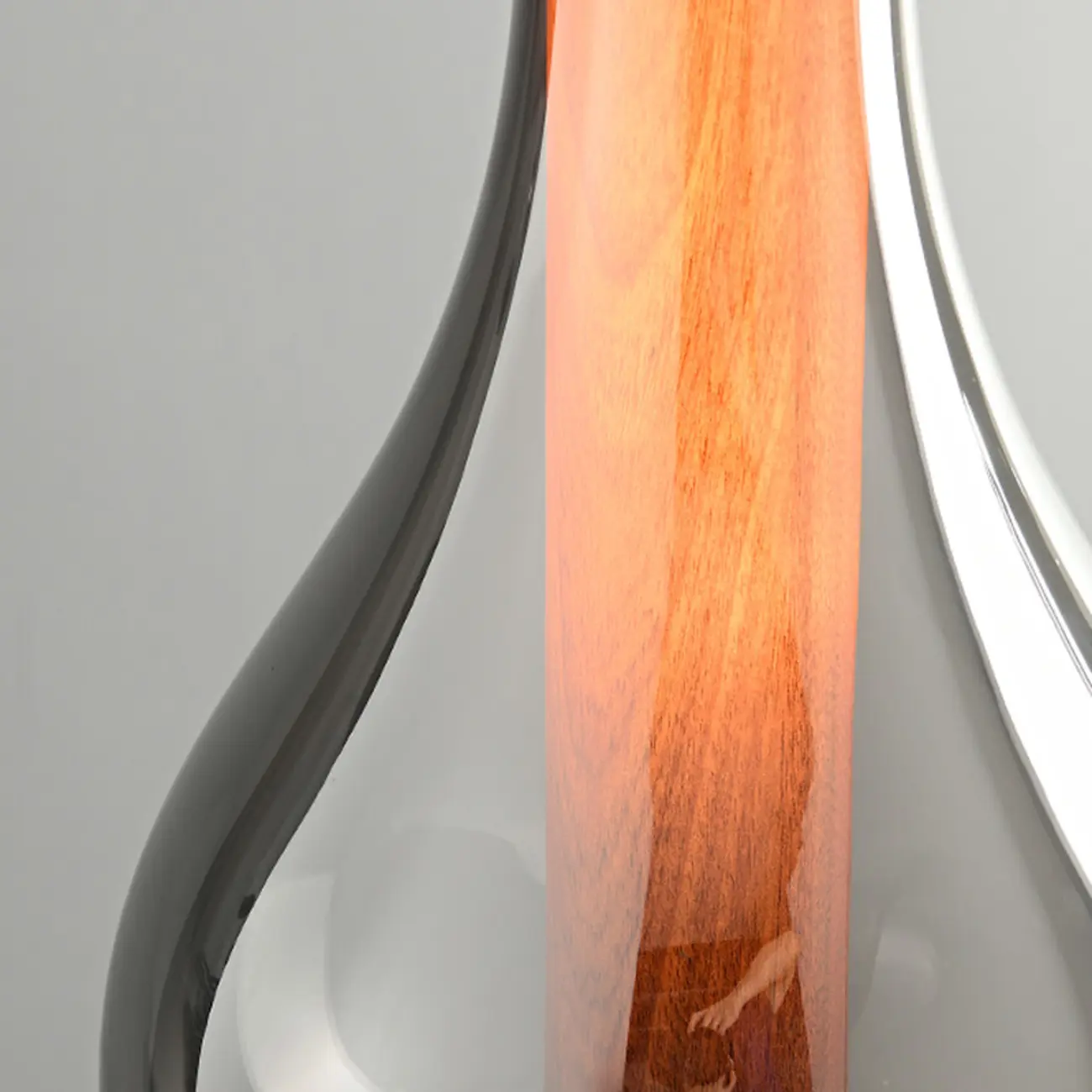 Small Water Drop Smoke Grey Glass LED Hanging Pendant Light