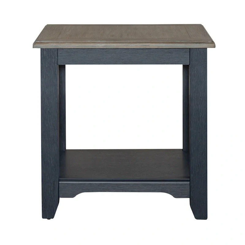 Summerville Wire Brushed Gray End Table- Navy