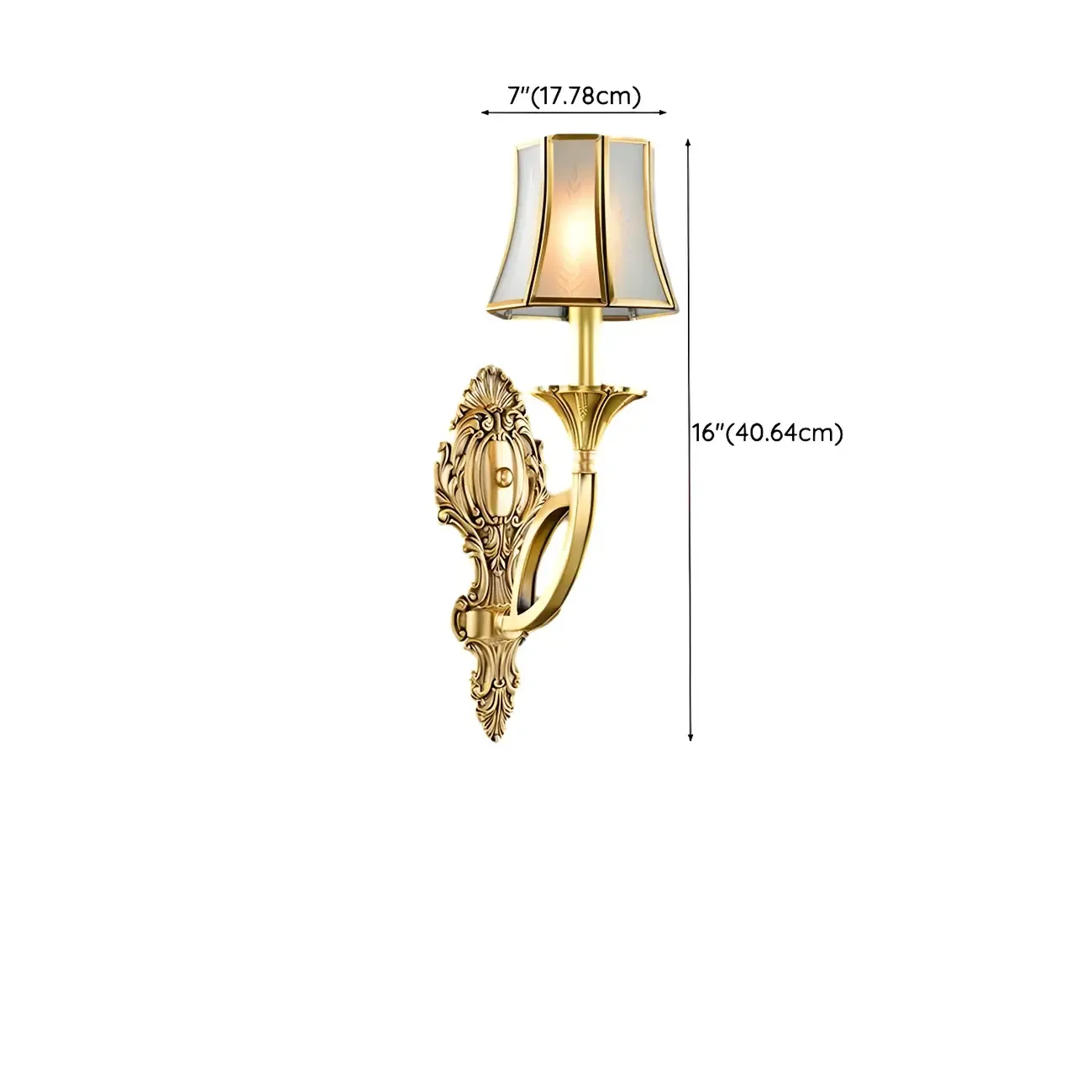 Modern Geometric Gold LED Wall Sconce with Glass Shade