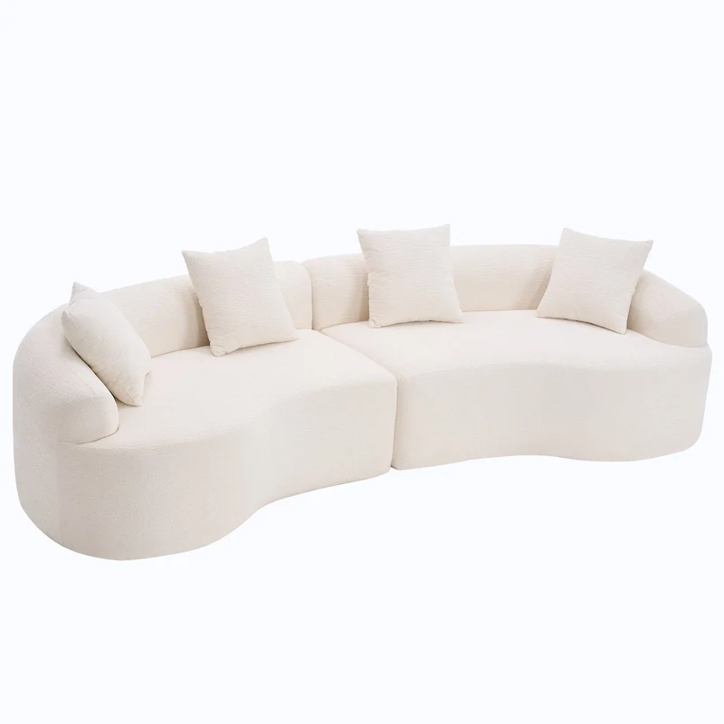 Luxury Chenille Fabric Sofa,4 Seater Modular Curved Sectional Couch