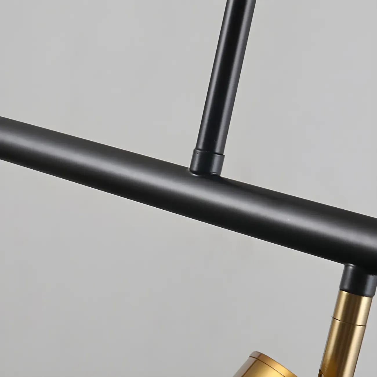 5-Light Modern Black/Gold Metal Cylinder Island Ceiling Light