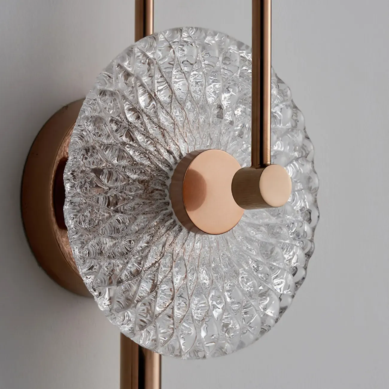 Modern Metal Glass Round Wall Sconce