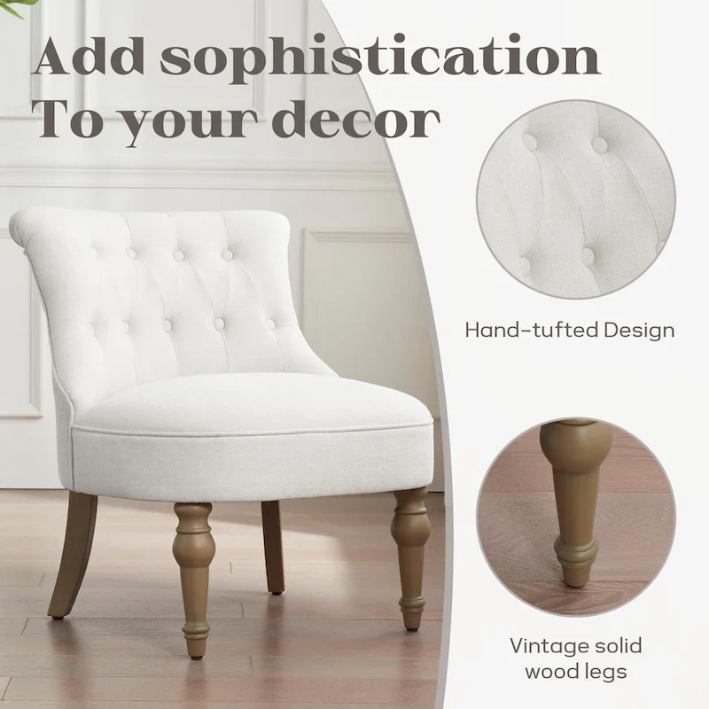 Tufted Upholstered Accent Chairs Set of 2