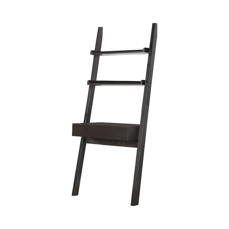 2-Sheif Ladder Desk with Drawer in Cappuccino