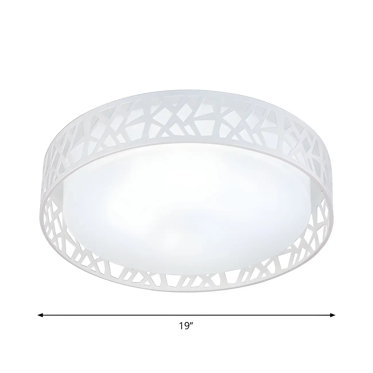 Modern 19 White Acrylic LED Flush Mount Ceiling Light
