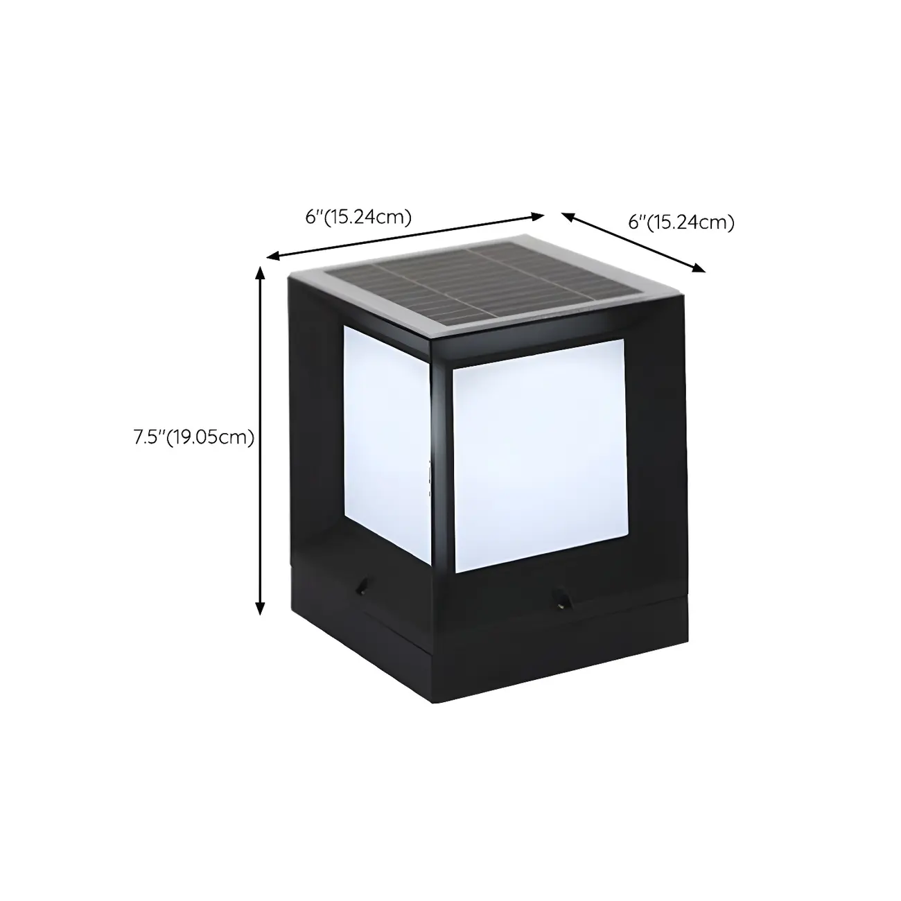 Simple Smooth Metal Cube Post Cap Light