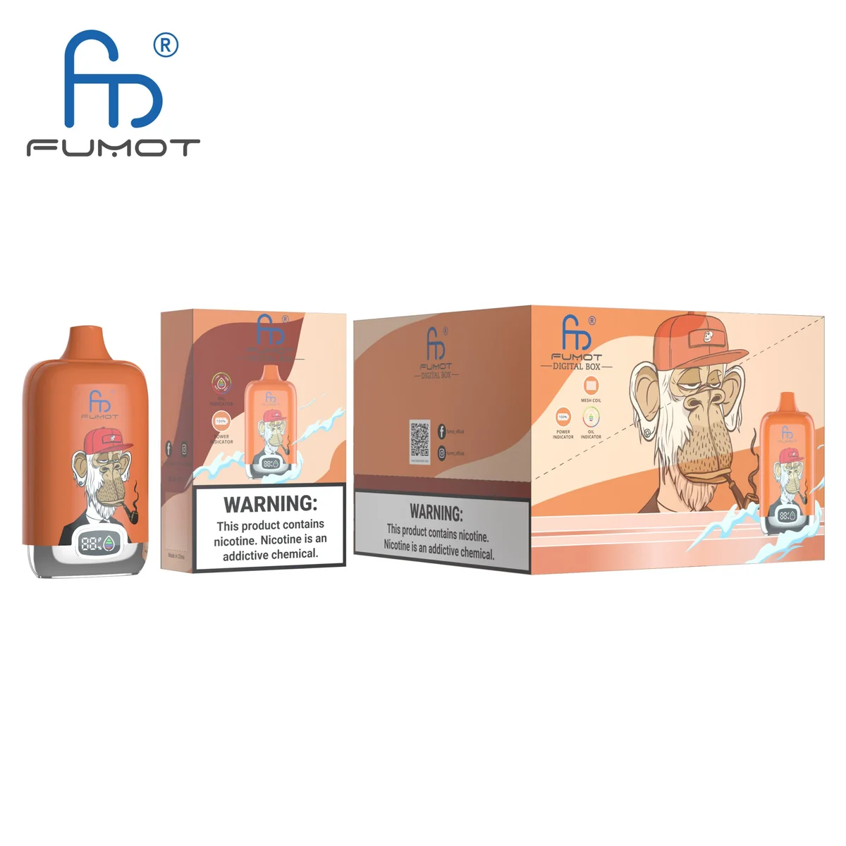 Fumot Digital Box 12000 Red Apple Ice – 10er-Displaybox mit Einweg-Vape und Einzelpackung