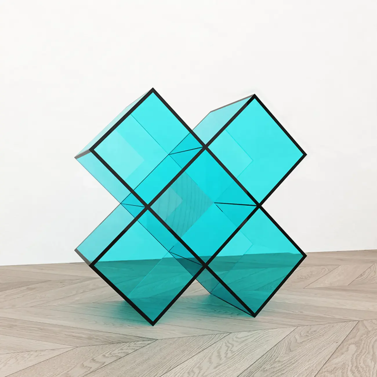 Acrylic Geometric End Table Bookshelf Display
