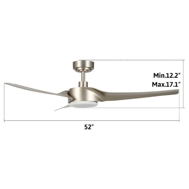 Modern 52  Smart Ceiling Fan with Dimmable Light Kit & Remote
