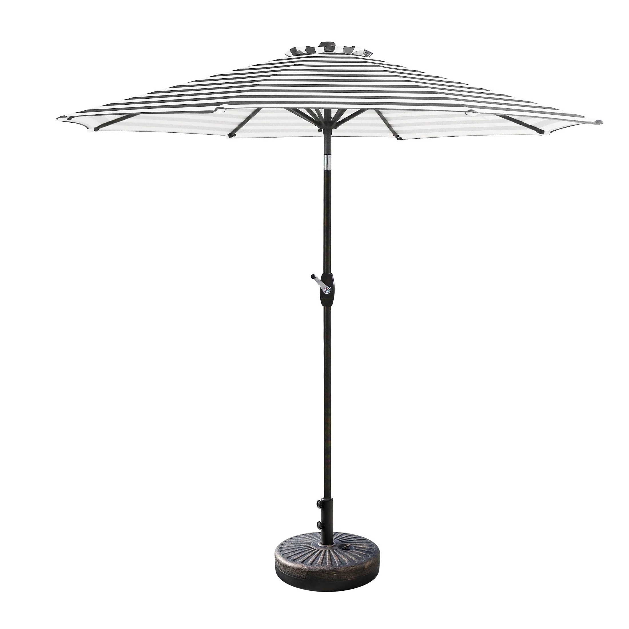Lopes 9-foot Patio Umbrella with Bronze Finish Base Weight Stand Included
