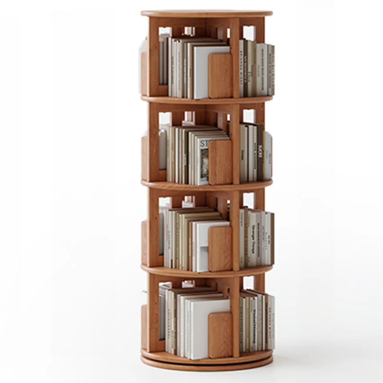 Wooden Vertical Narrow Rotating Bookcase