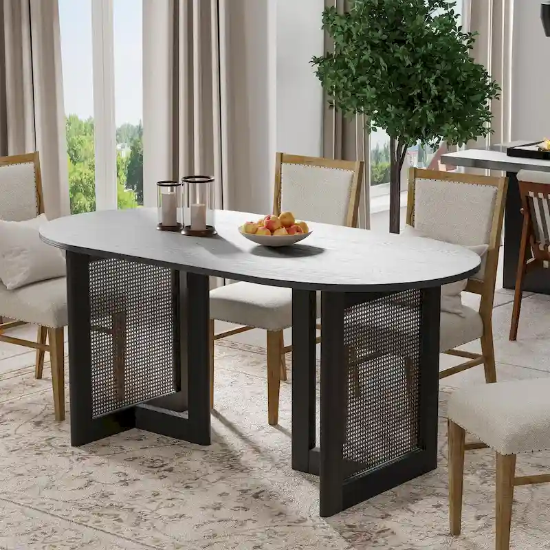 Lumioca Cinna Oak Wood Double Pedestal Dining Table