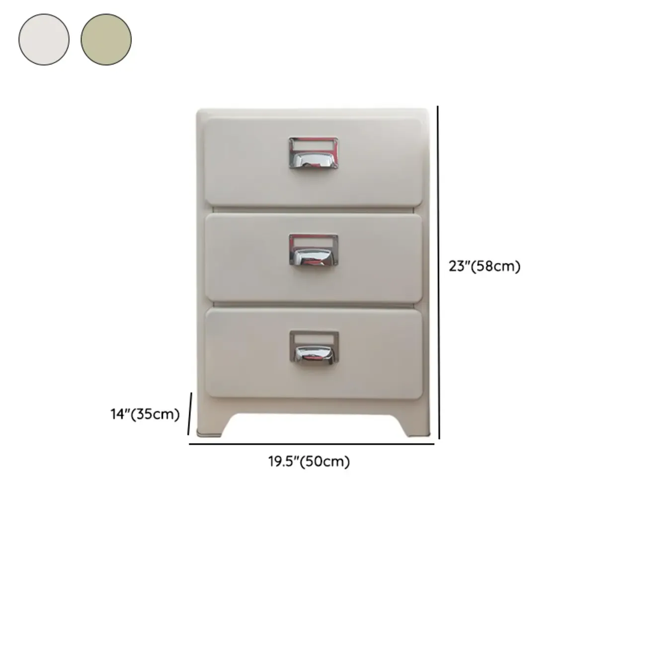 Scandinavian 3 Drawers Wood Nightstand with Legs