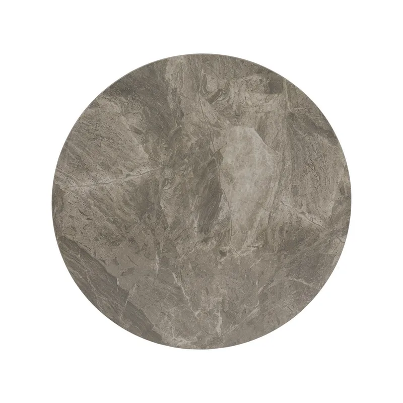 Jurmala Glossy Sintered Stone with Grey Metal Base End Table by iNSPIRE Q Modern