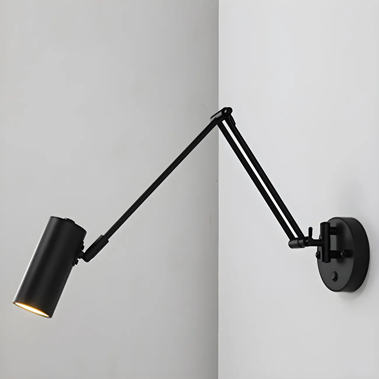 Elegant Streamlined Metal Swing Arm Wall Light
