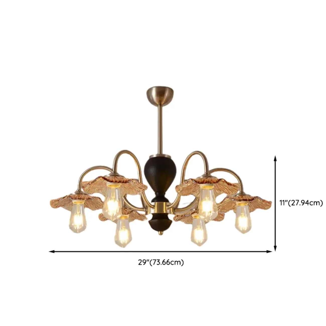 Retro Geometric 6/8 Lights Glass Chandelier in Chrome