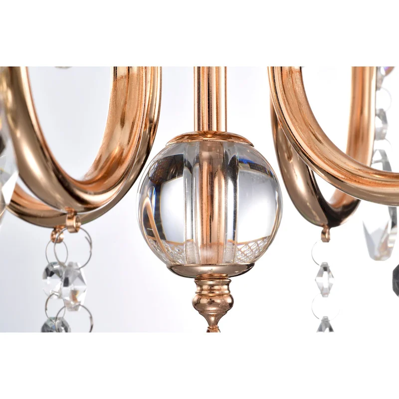 Lucilia 18 Inch Modern-Glam Style Gold Polished Finish Pendant Crystal Lighted Chandelier 4-Light - N/A