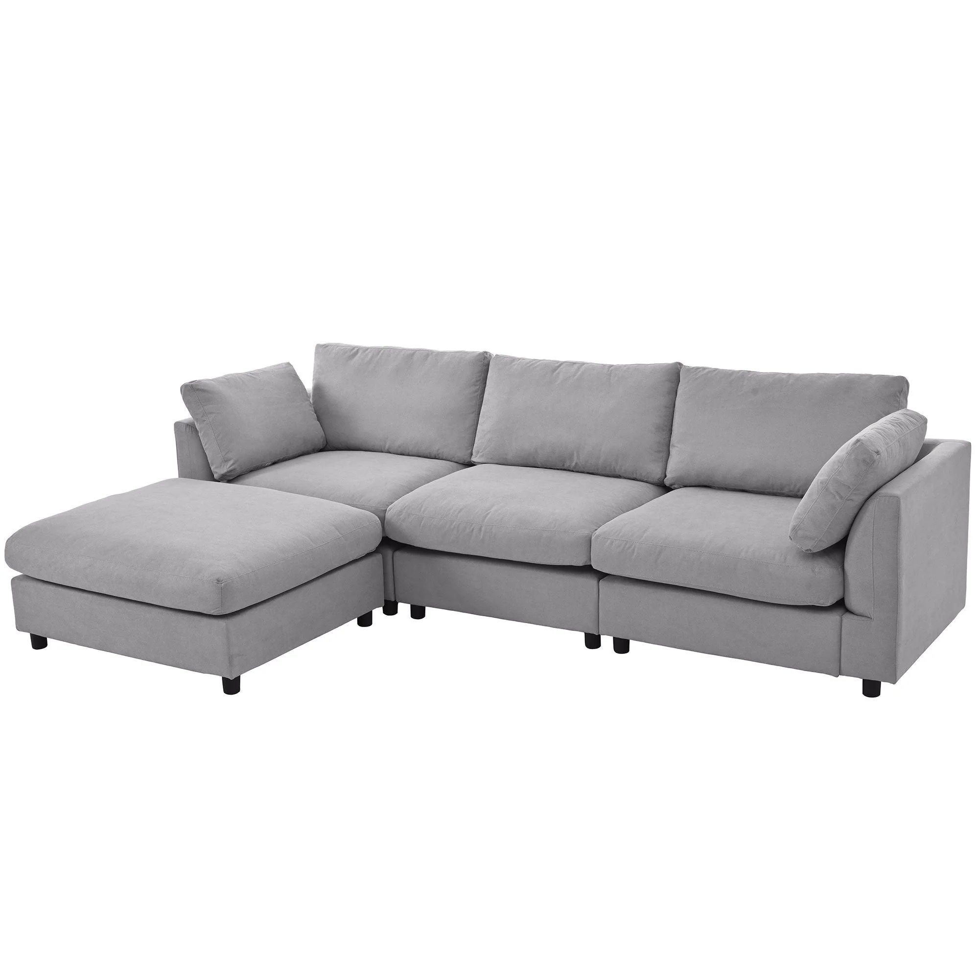 Walker Edison | Grey Convertible Sectional Sofa with Reversible Chaise