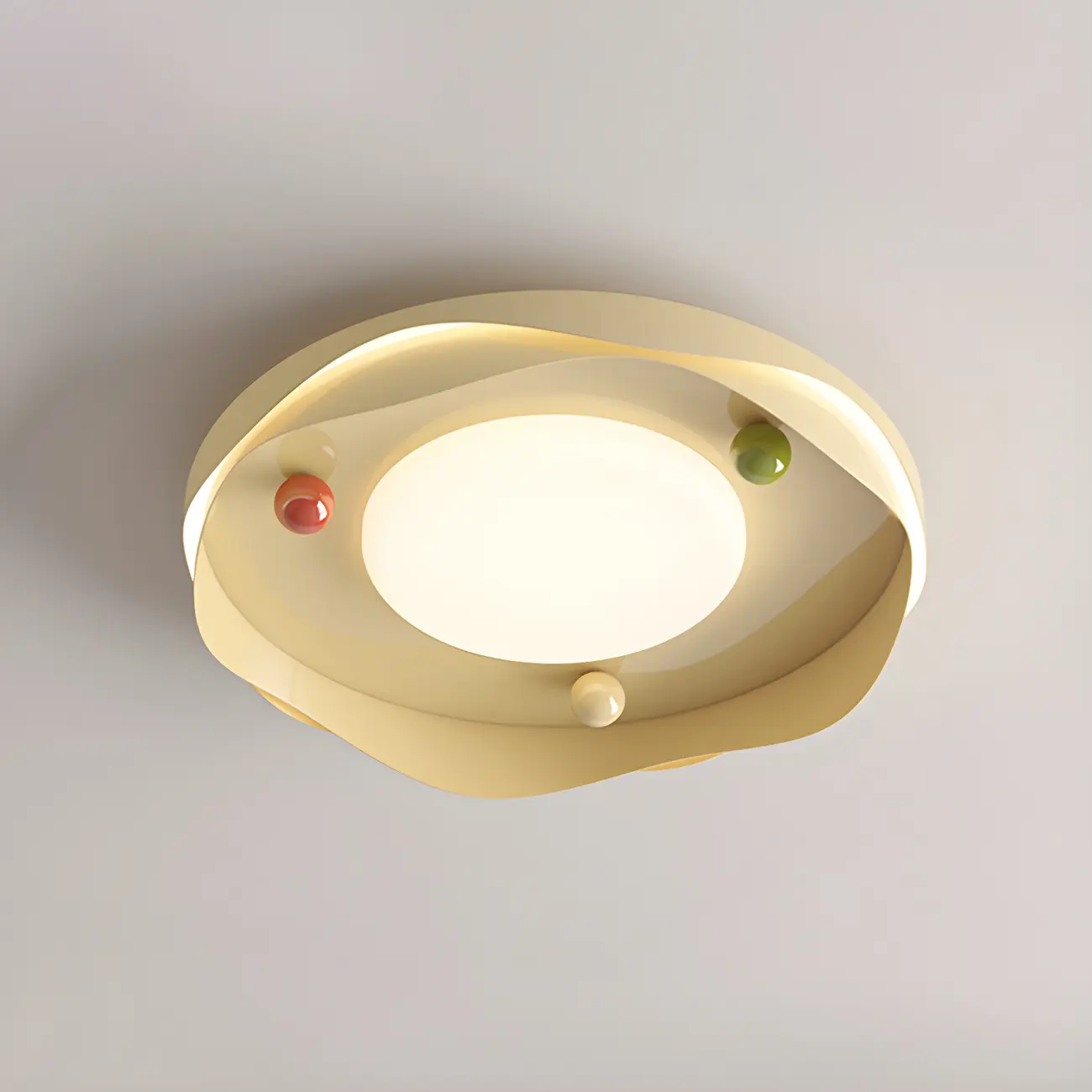 White Round Chic LED Dimmable Flush Mount Ceiling Light