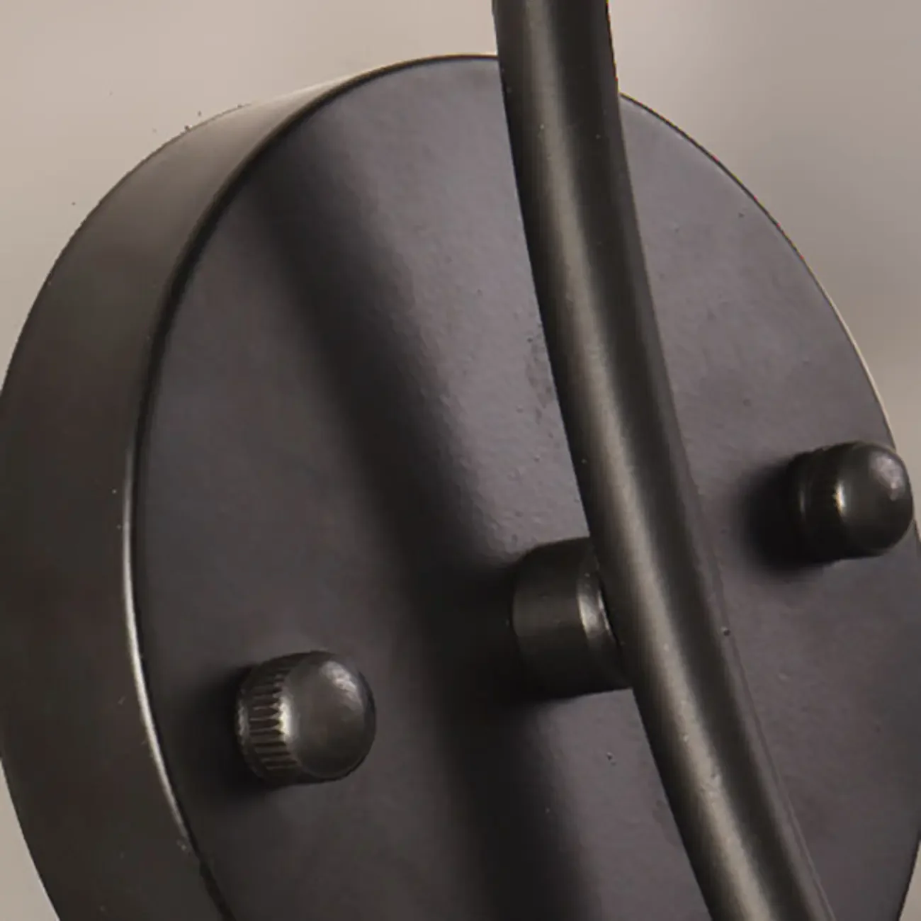 Simple Curved Black Metal Vanity Light with Glass Shade