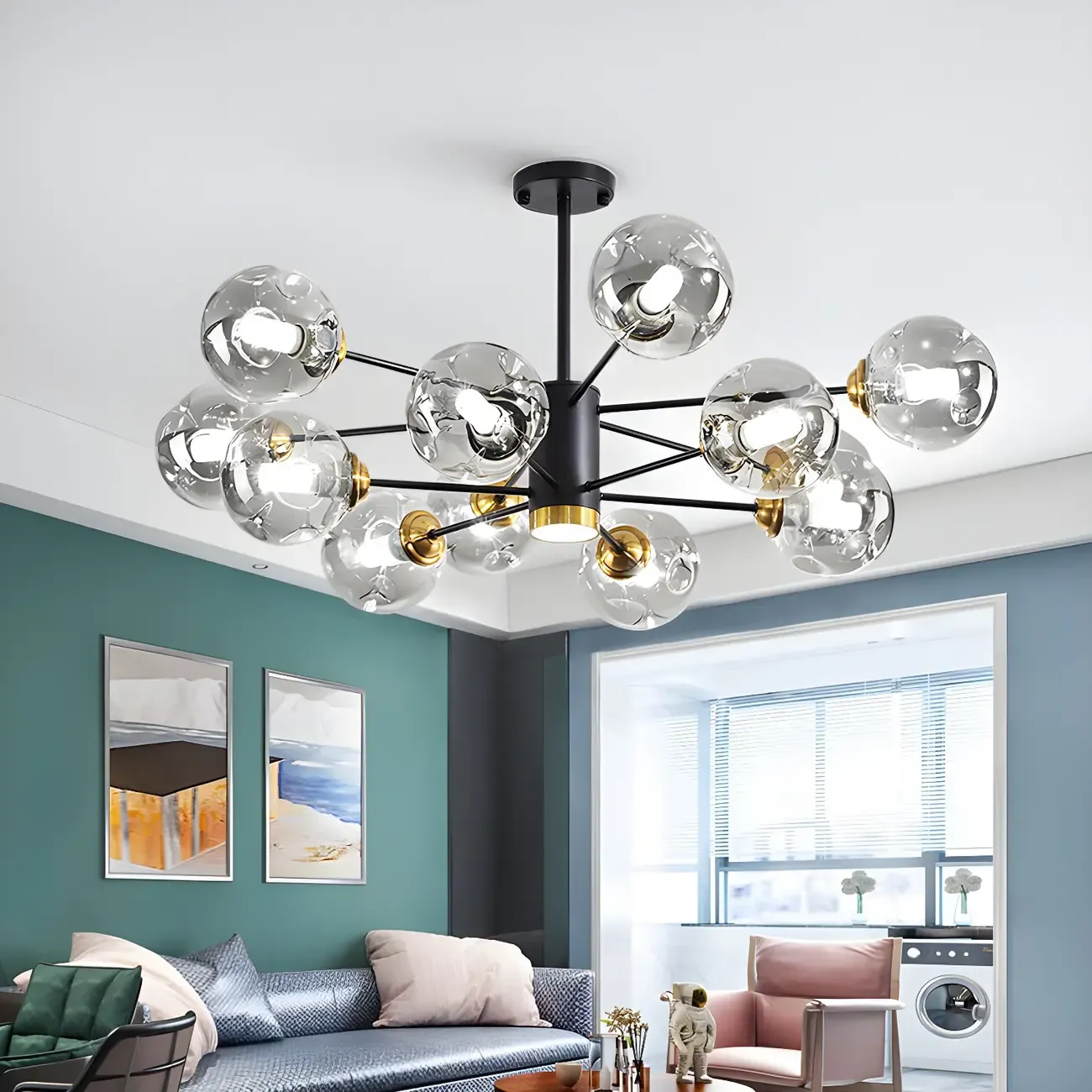 Modern LED Glass Crystal Sputnik Chandelier