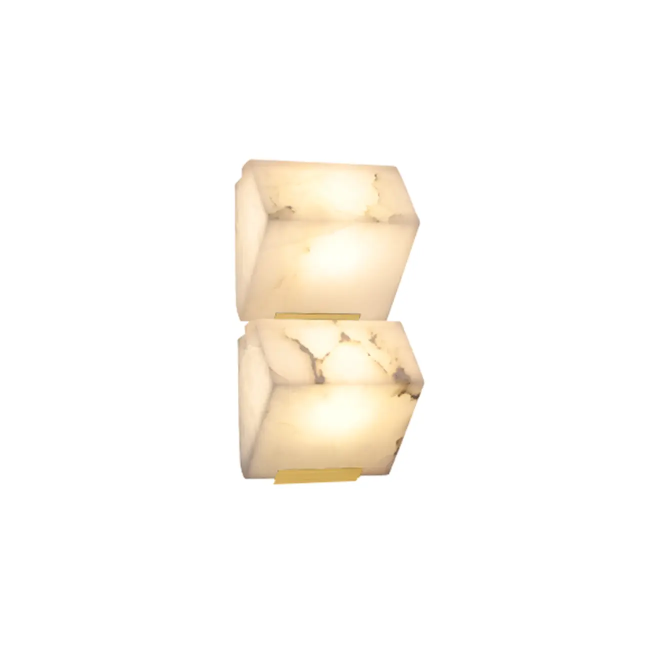 3-Light Geometric Metal Stone Shade Wall Sconce