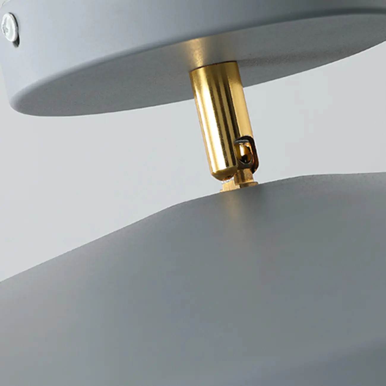 Modern Grey Round Dimmable Semi Flush LED Ceiling Light