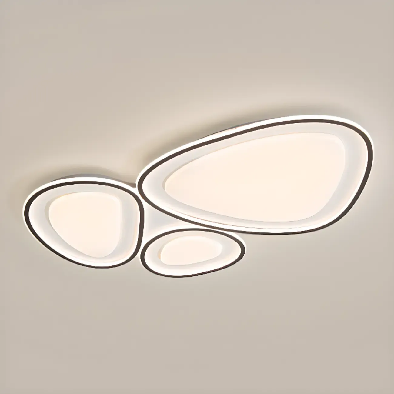 Modern Black-White Flush Ceiling Light with 3 Gear Dimming