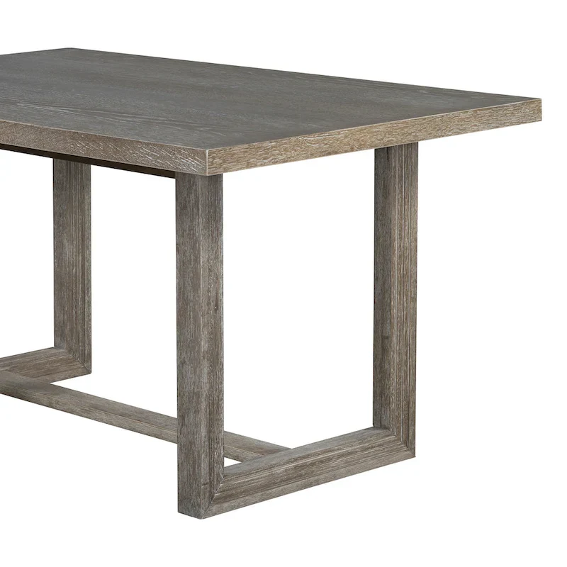 6 Piece Dining Table Chair Set, Wooden Kitchen Furniture Set with Acacia Wood Rectangular Table, 4 Chairs and 1 Bench