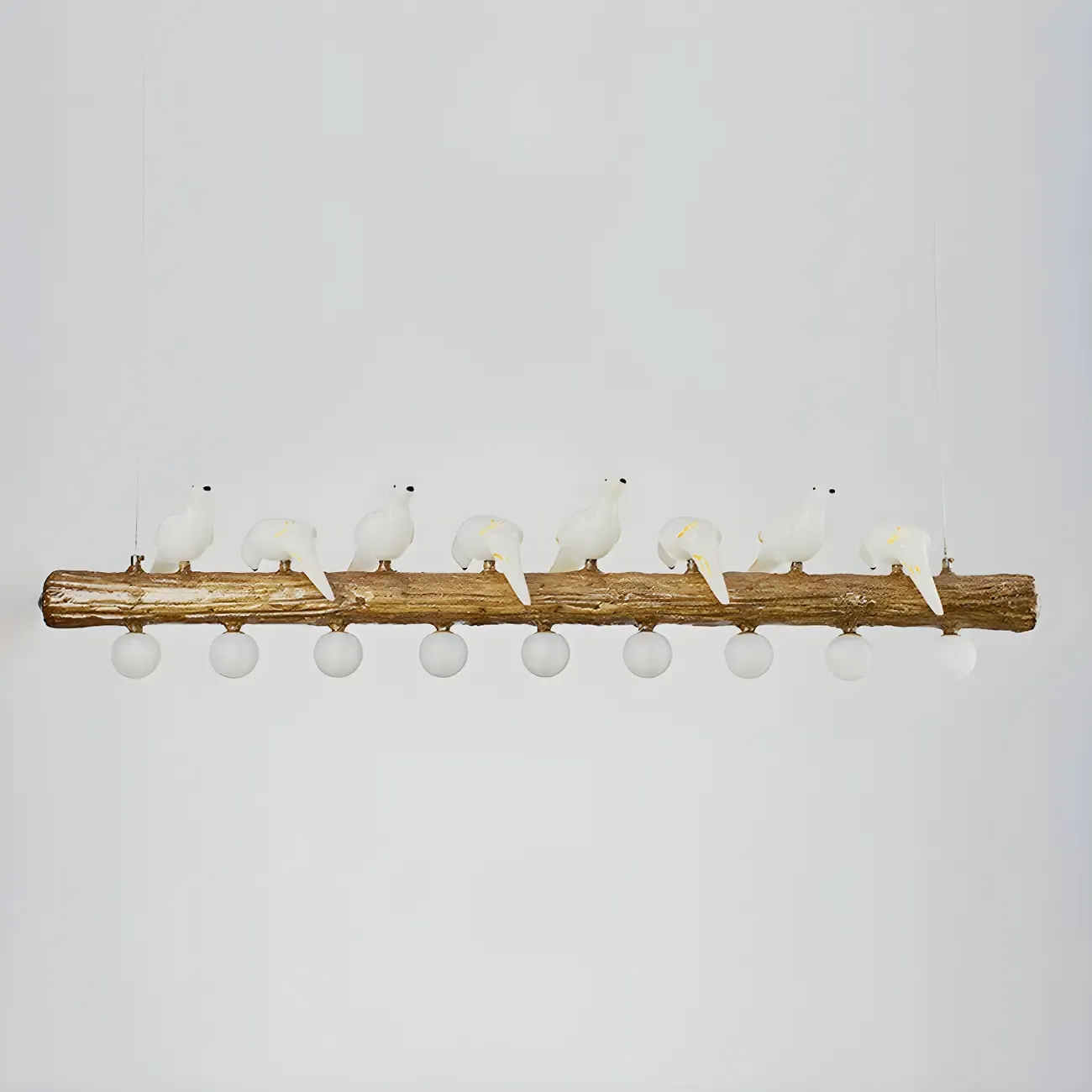 Rustic Wood LED Bird Island Chandelier