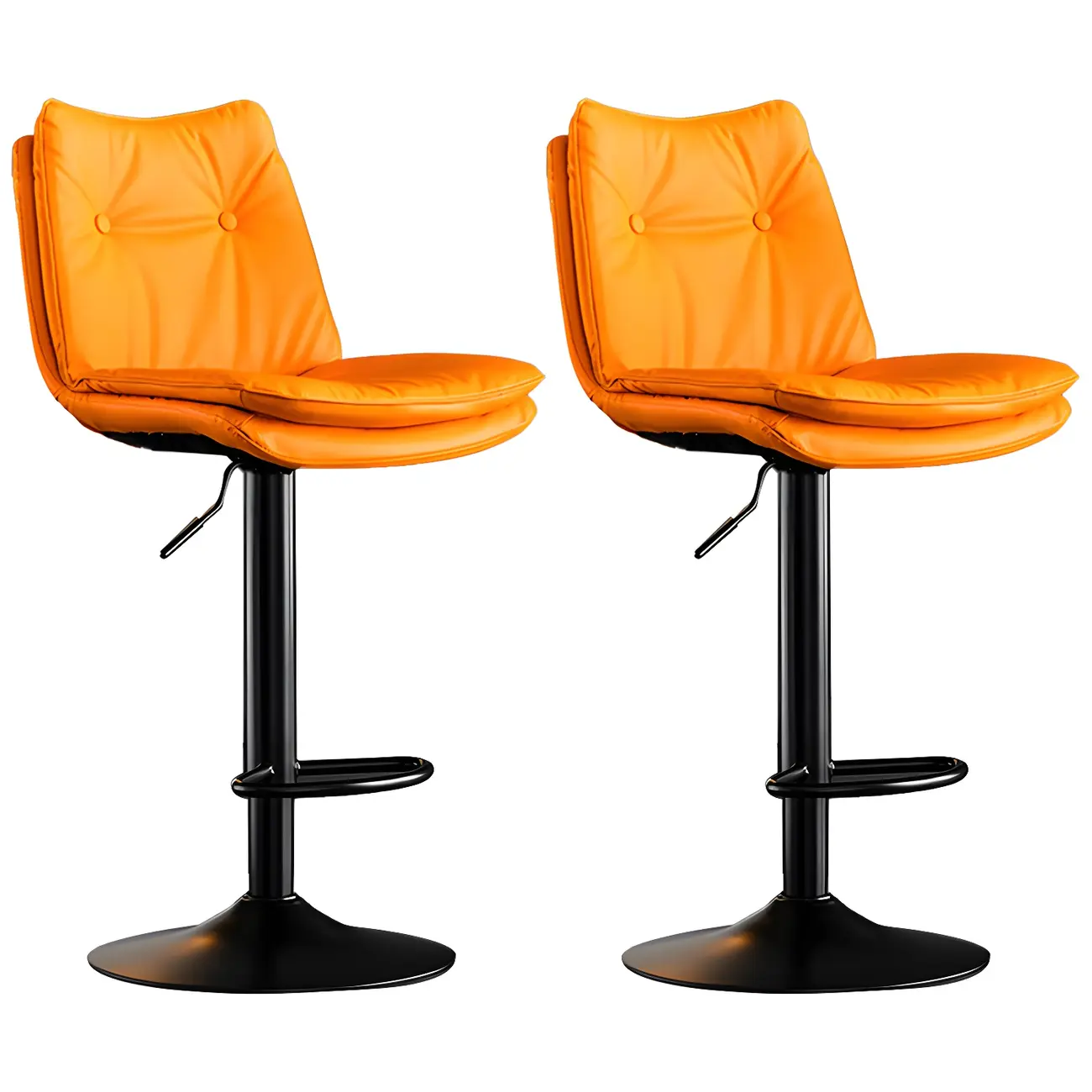 Modern Adjustable Leather Swivel Bar Stools