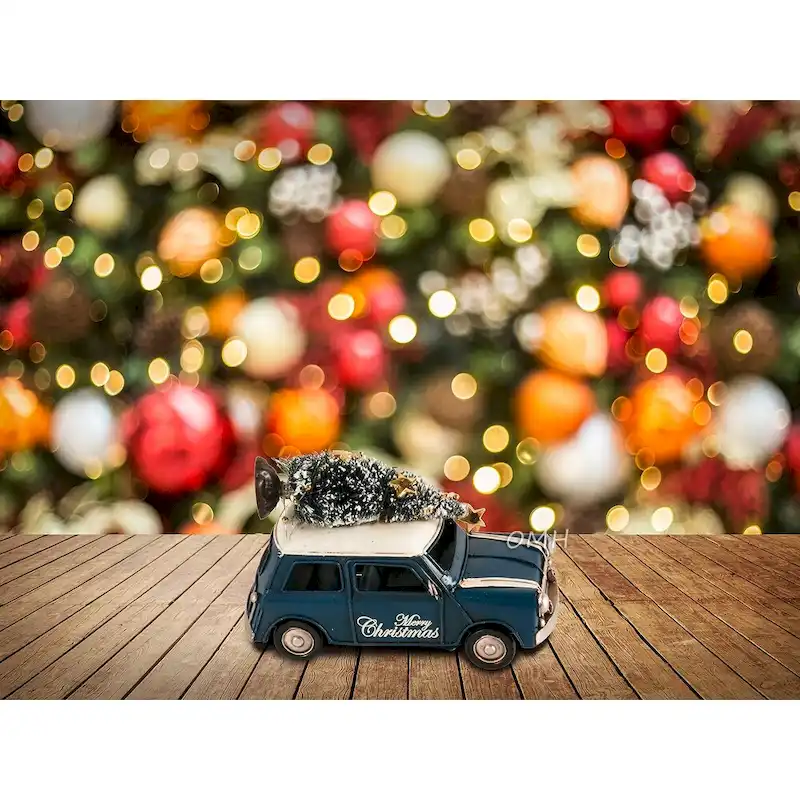 Handmade 1960s Mini Cooper Christmas Car Model Set of 2