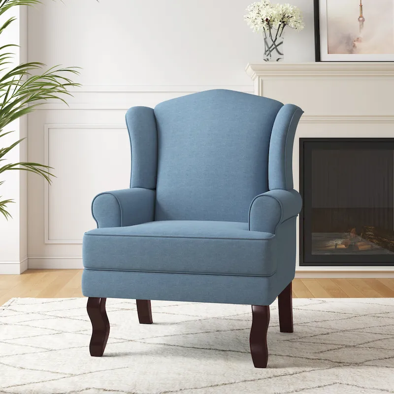 Mid-Century Modern Upholstered Wingback Accent Chair