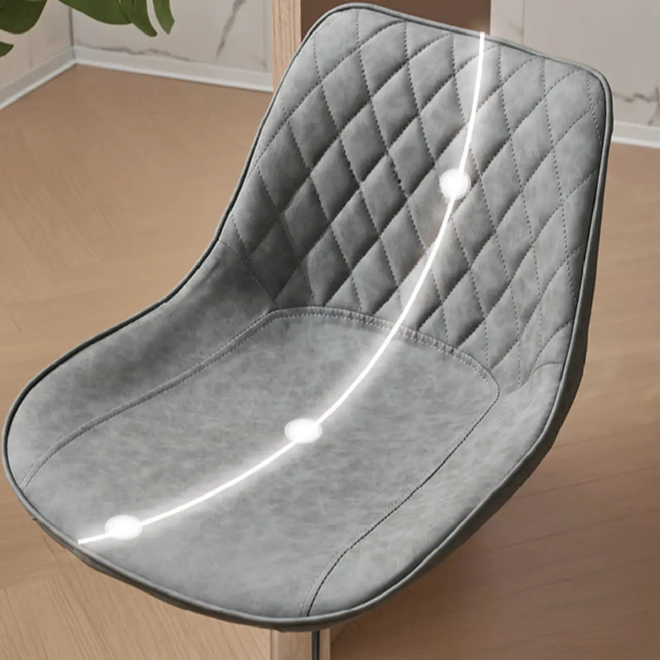 Chic Leather Tufted Swivel Adjustable Bar Stool