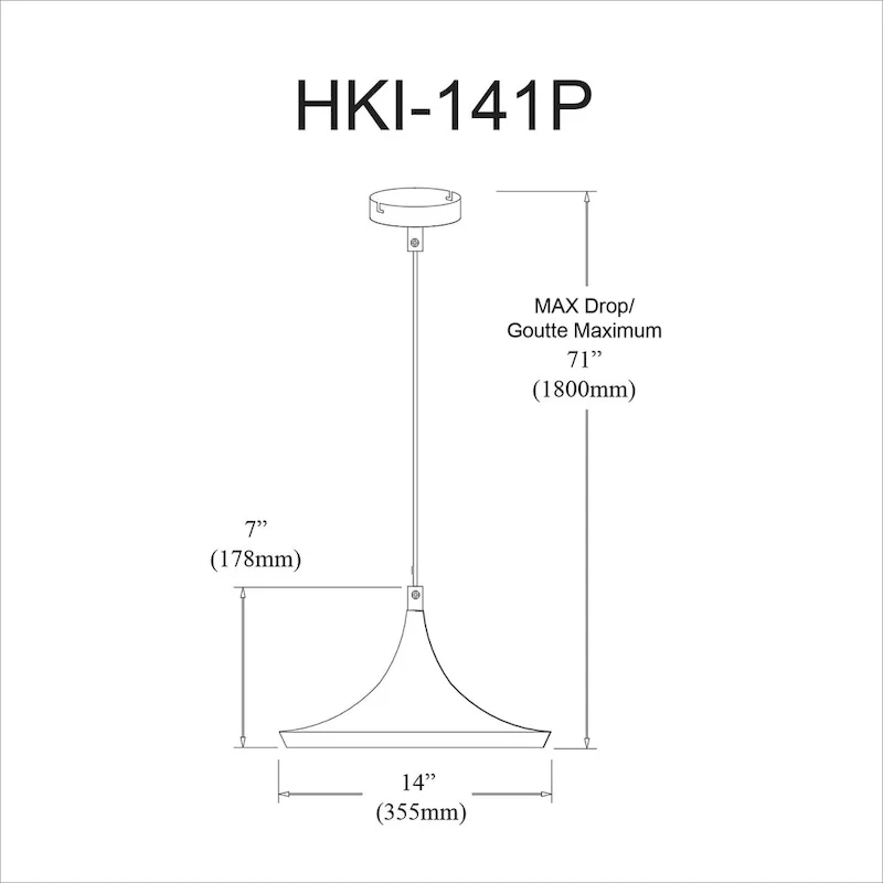 Dainolite 1-light Pendant in Matte Black Gold - Matte Black