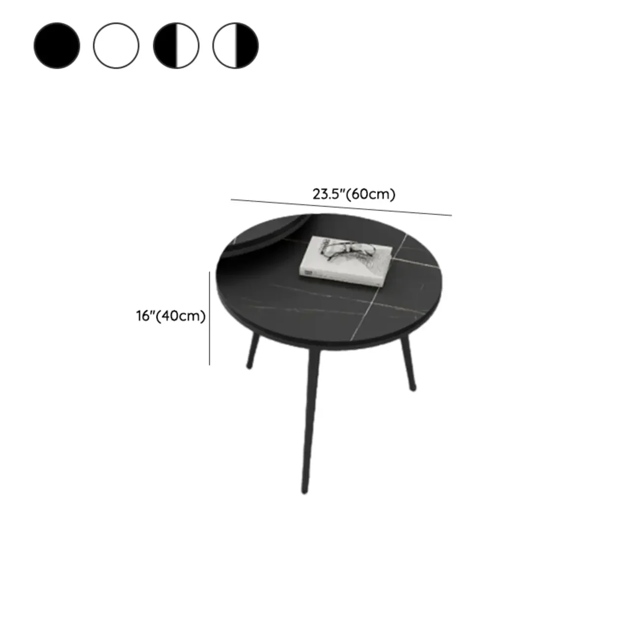 Modern Marble-Top 3 Legs Round Nesting Tables