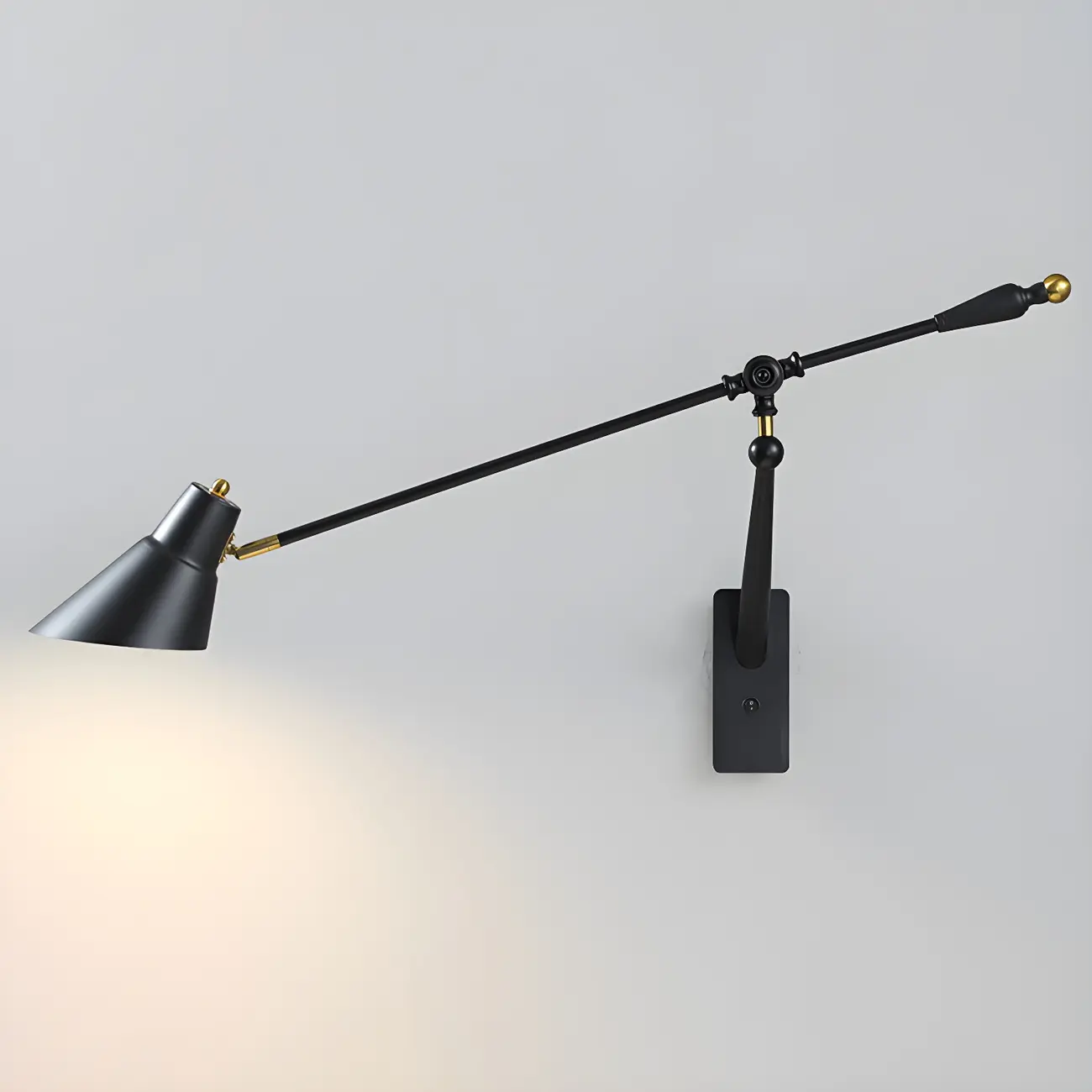 Geometric Metal Adjustable Swing Arm Wall Light