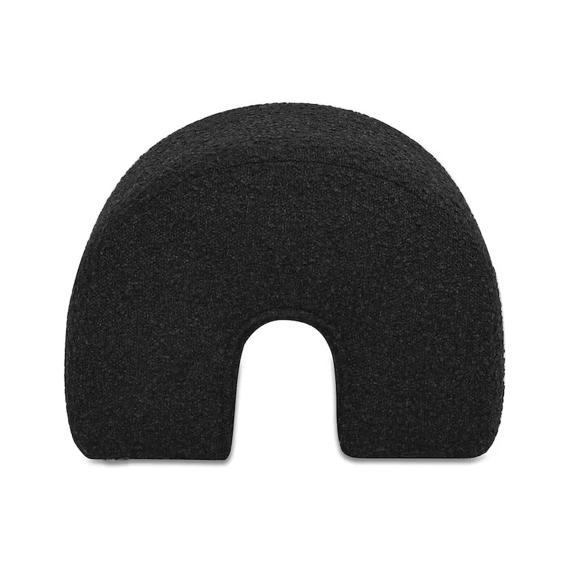 Bridge 16 Boucle Faux Sherpa Upholstered Arched Footstool Ottoman