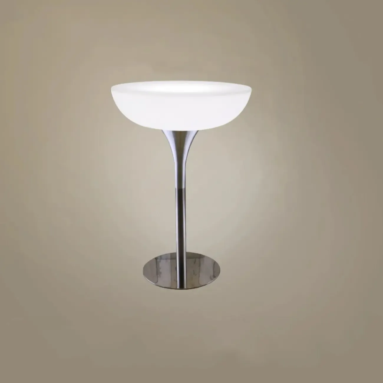 Modern Lighting White Acrylic Silver Metal Bar Tables