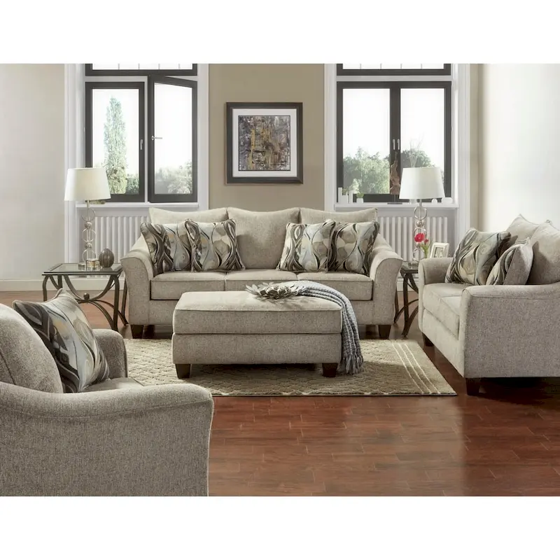 Roundhill Furniture Camero Fabric Pillowback Loveseat