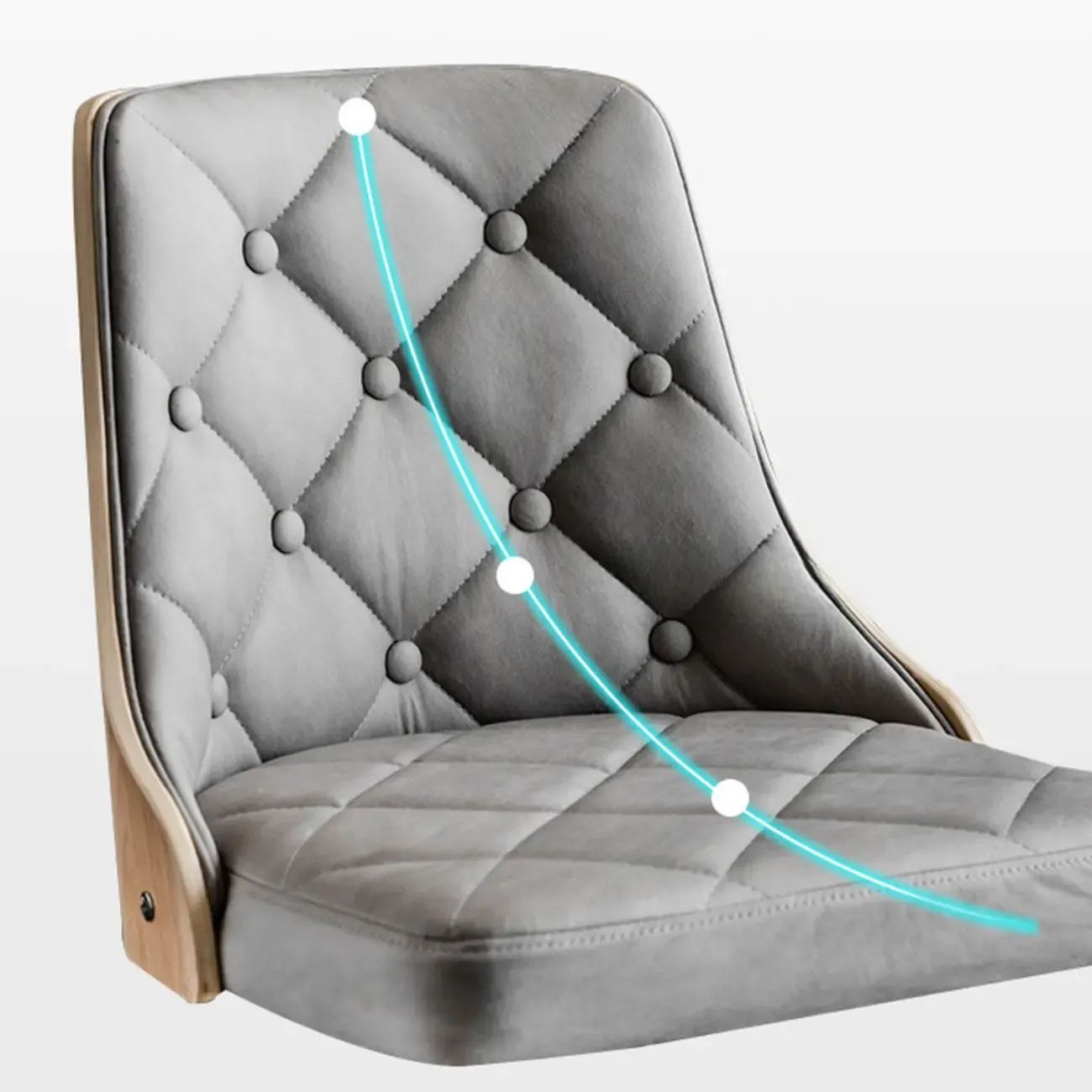 Modern Adjustable Full Back Tufted Leather Bar Stool