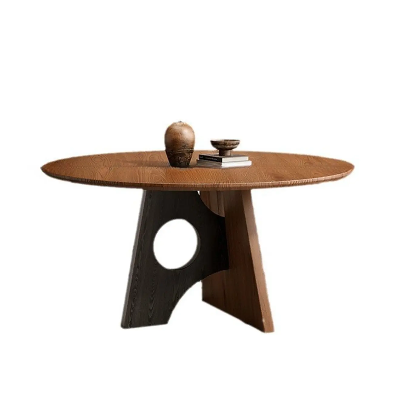 Modern Round Wood Pedestal Dining Table