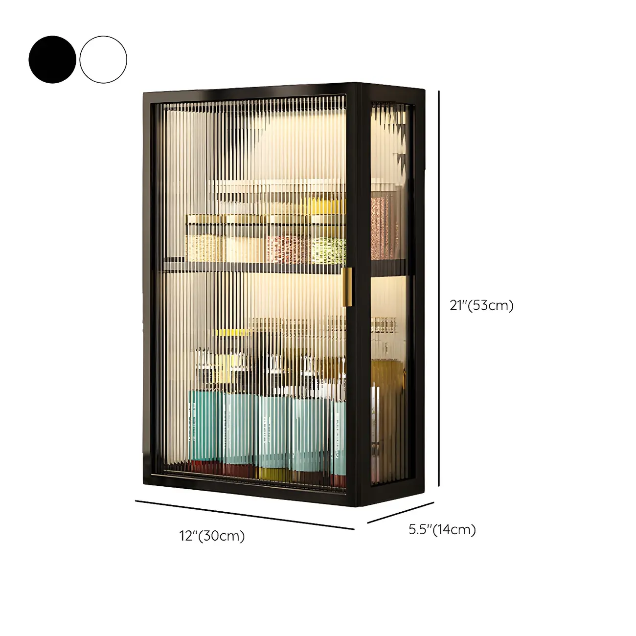 Kitchen Black Modern Metal Floating China Cabinet