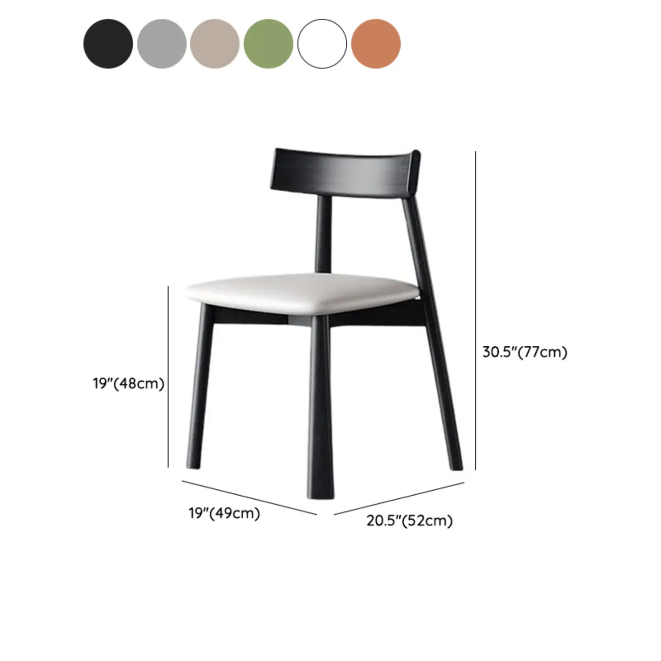 Modern Faux Leather Upholstered Low Back Dining Chair