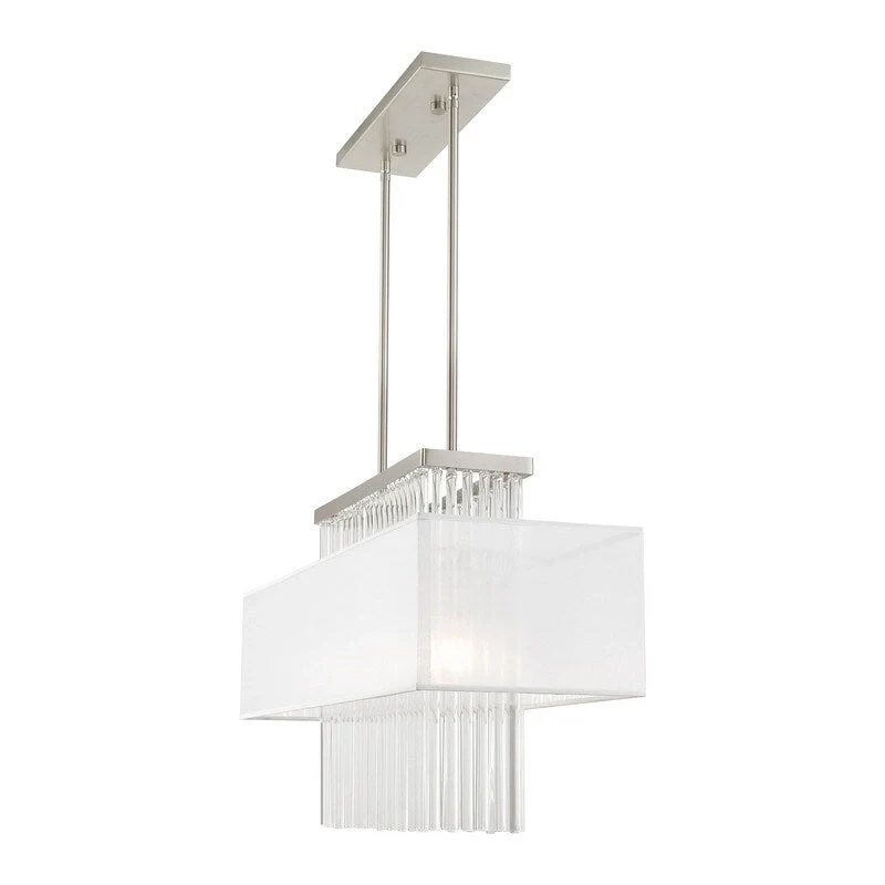 Livex Lighting 3-Light Linear Chandelier, 41143-91 - 30 L x 10 W x 26 -55 Adj. H